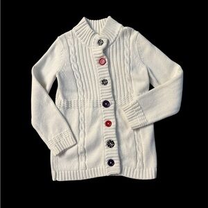 Gymboree little girls white knit Cardigan